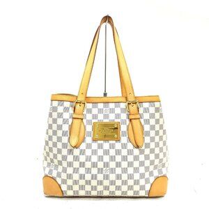 Authentic Louis Vuitton Hampsted MM White Damier Azur Tote Bag mn707-011026